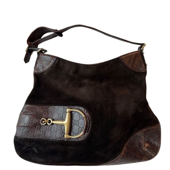 Gucci Brown Hobo Bag with D-Ring Detail - Picture 1 of 13